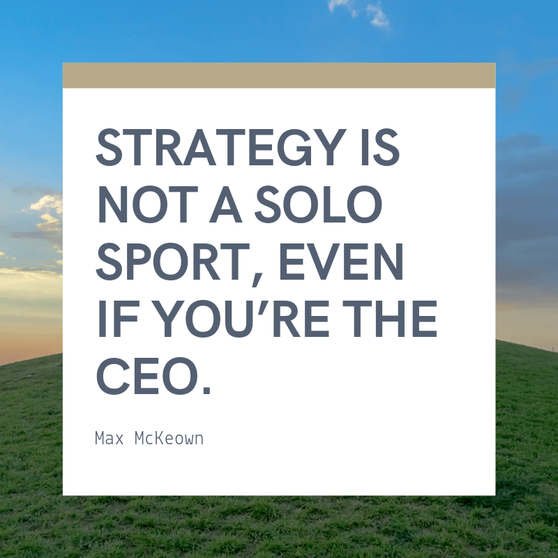 Strategy is not a solo sport even if you’re the CEO. - 62 Motivating Quotes About Leadership and Teamwork for a Better Collaboration