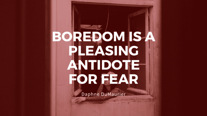 Boredom is a pleasing antidote for fear - 41 I am Bored Quotes to Show Your Feeling Right Now