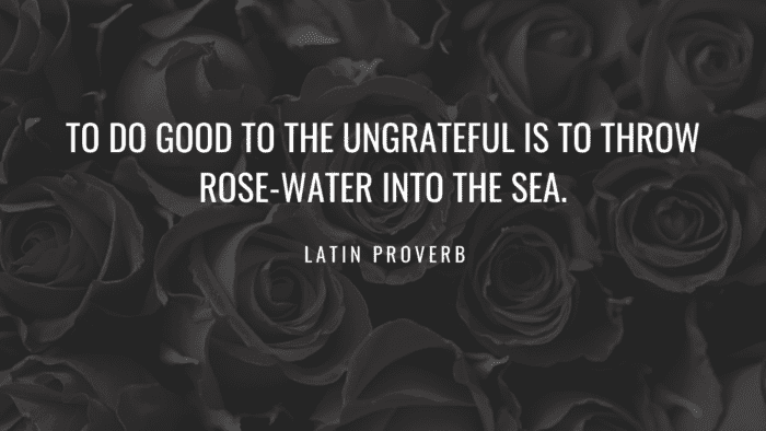 To do good to the ungrateful is to throw rose water into the sea. - 33 Quotes About Being Ungrateful to Help You Get Out of that Attitude