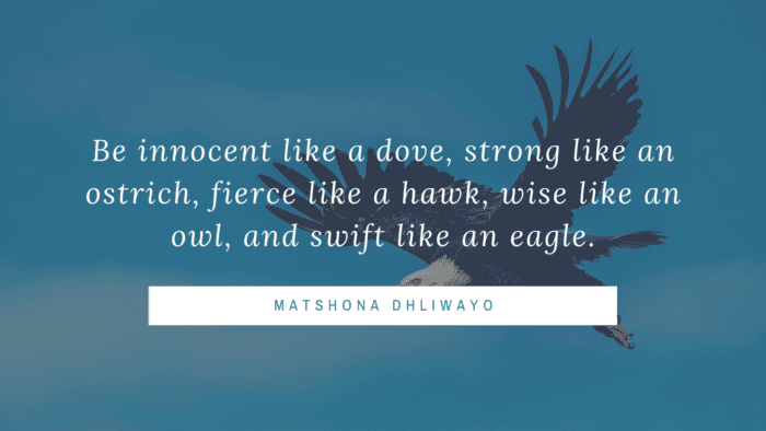 Be innocent like a dove strong like an ostrich fierce like a hawk wise like an owl and swift like an eagle. - 40 Eagle Quotes will Give you Life Lessons