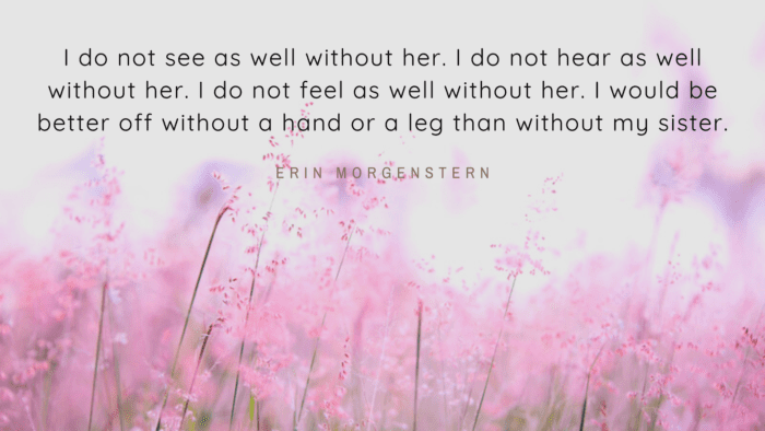 I do not see as well without her. I do not hear as well without her. I do not feel as well without her. I would be better off without a hand or a leg than without my sister. - 15 Best Quotes for Your Sister In Law