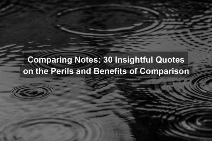 Comparing Notes: 30 Insightful Quotes on the Perils and Benefits of Comparison