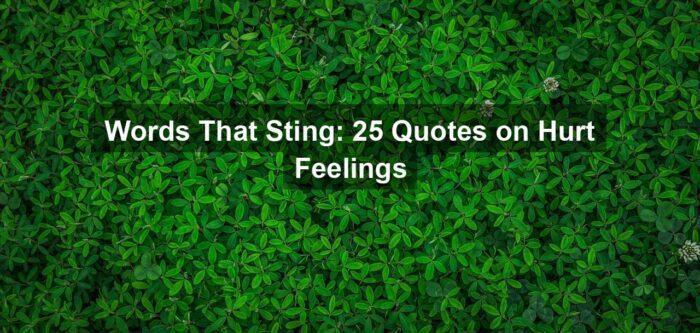 Words That Sting: 25 Quotes on Hurt Feelings