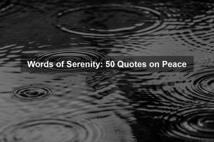 Words of Serenity: 50 Quotes on Peace