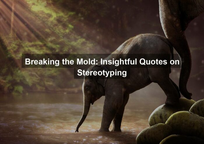 Breaking the Mold: Insightful Quotes on Stereotyping