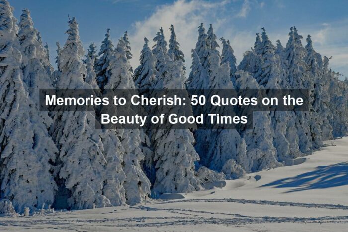 Memories to Cherish: 50 Quotes on the Beauty of Good Times