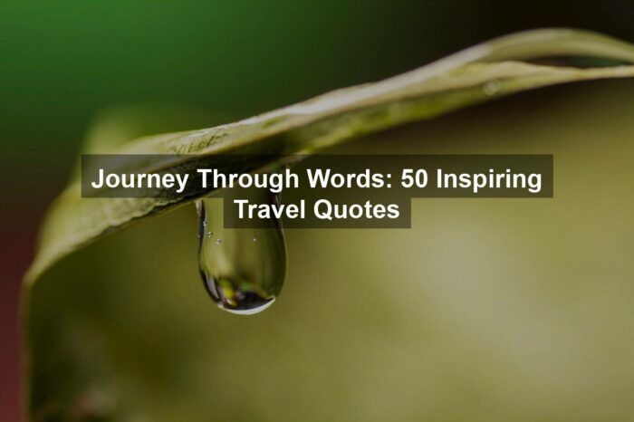 Journey Through Words: 50 Inspiring Travel Quotes
