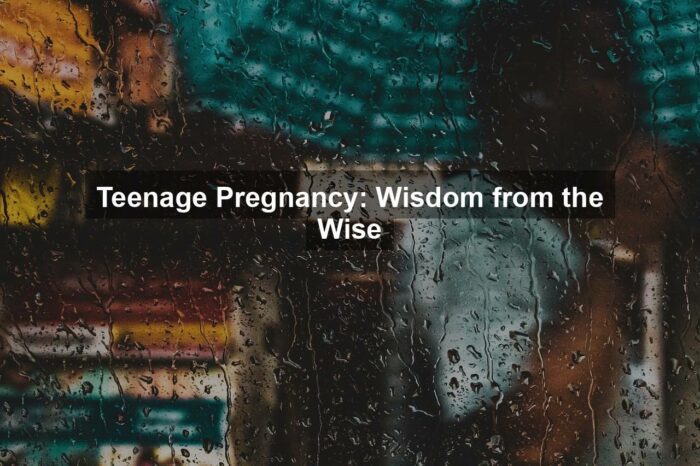 g5251a06666fee2b8d8bfa0b85eaeec5617710d0e89653165b83e94e33db79a7c40321248d1e13a12257e1d8a46149bafa63ba0335f91ba5e5b66faa85e250255 1280 - Teenage Pregnancy: Wisdom from the Wise