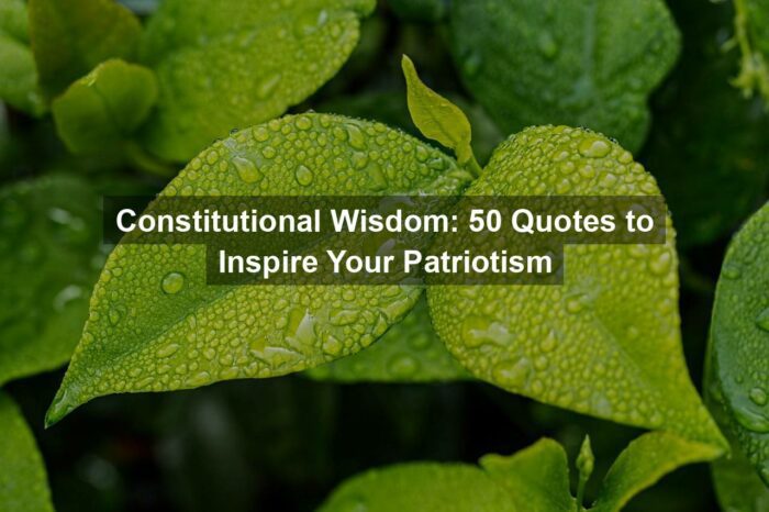 Constitutional Wisdom: 50 Quotes to Inspire Your Patriotism