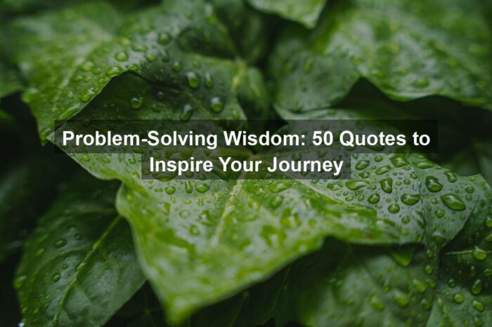 Problem-Solving Wisdom: 50 Quotes to Inspire Your Journey