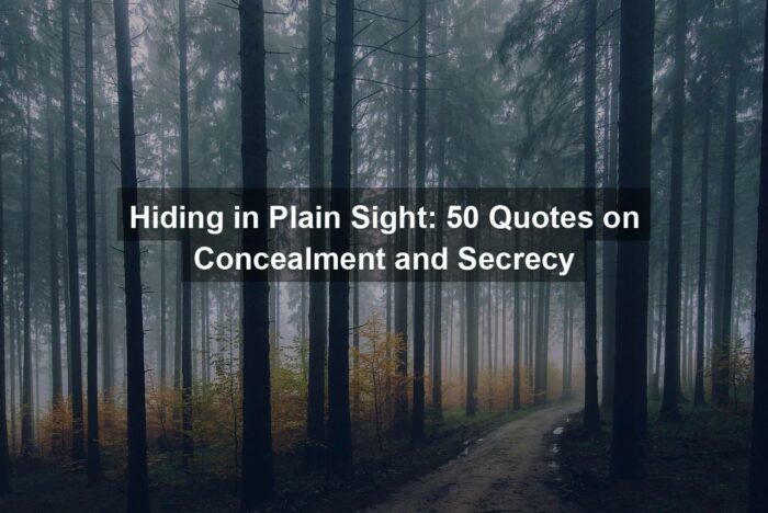 Hiding in Plain Sight: 50 Quotes on Concealment and Secrecy