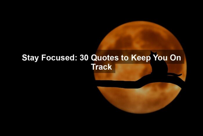 Stay Focused: 30 Quotes to Keep You On Track