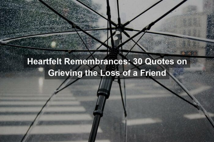 Heartfelt Remembrances: 30 Quotes on Grieving the Loss of a Friend