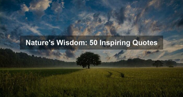Nature’s Wisdom: 50 Inspiring Quotes
